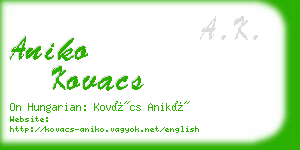 aniko kovacs business card